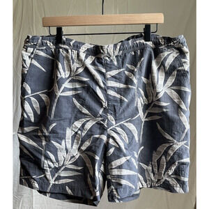 Men's Tommy Bahama Gray Tropical/Leaf Swim Trunks/Drawstring Waist/6.25"/Large